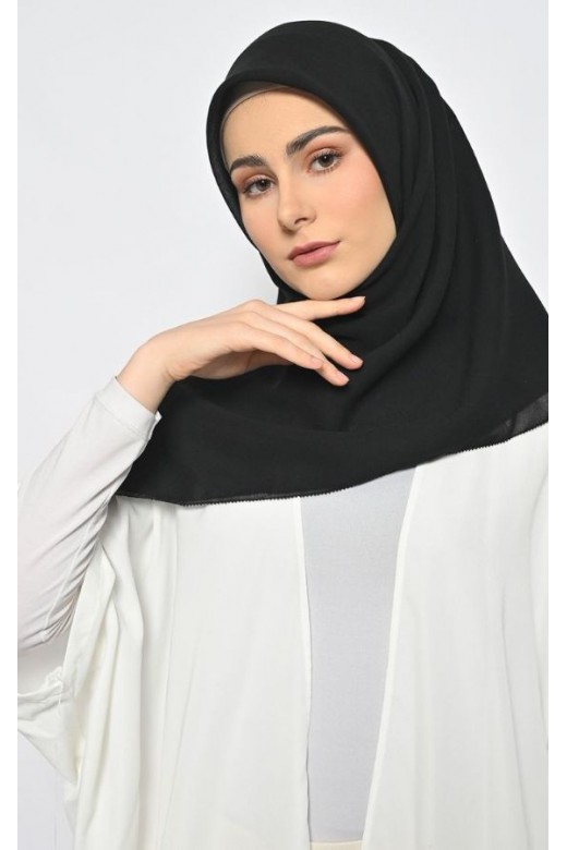 Hijab Segi 4 Voal Anabela Eyelash Black 